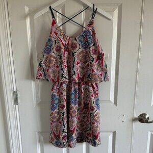 Earthbound paisley pattern strappy bobo mini dress Size Small